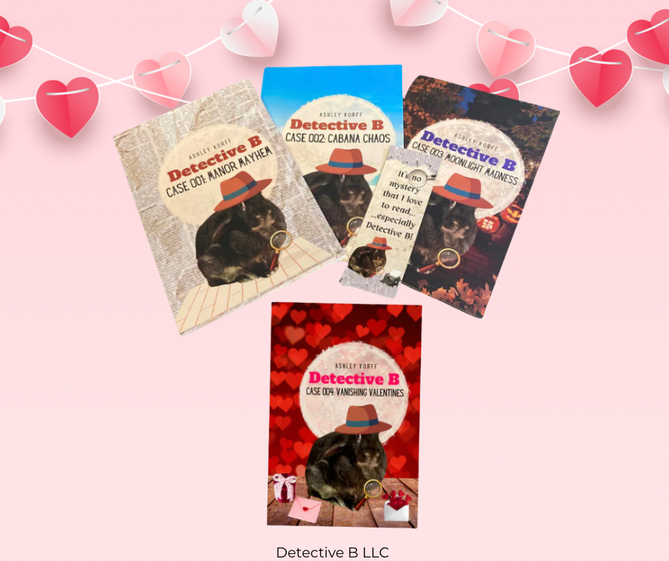 Detective B Autographed Paperback Book Valentines Bundle: Cases 001, 002, 003, & 004 Plus Bookmark