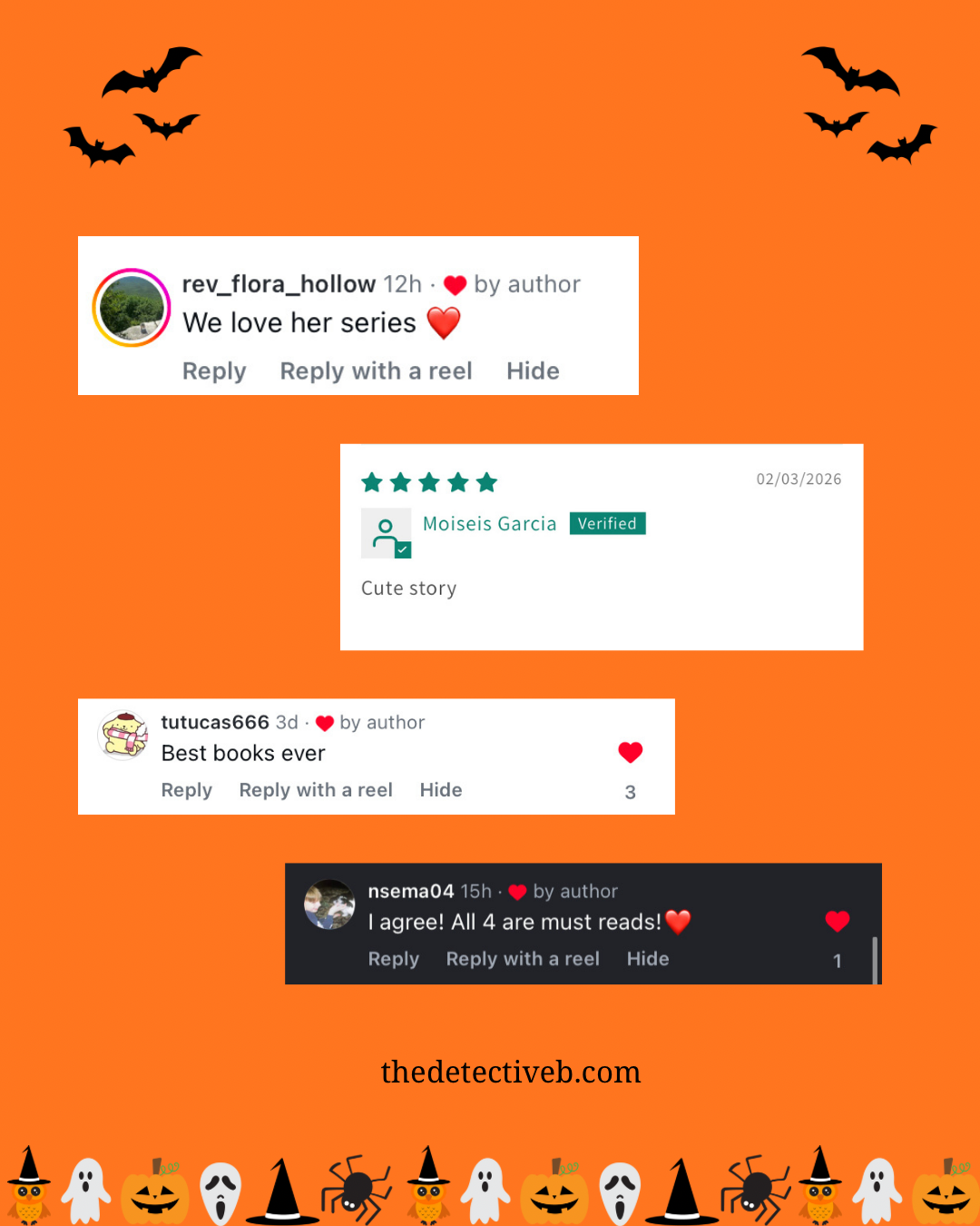 Detective B Autographed Paperback Halloween Book Bundle